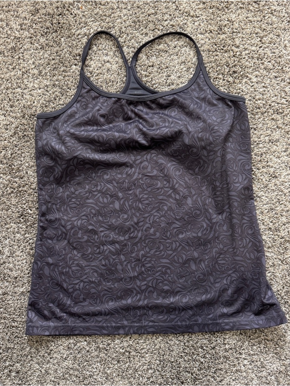 Women’s Black Patterned Racerback Tank Top